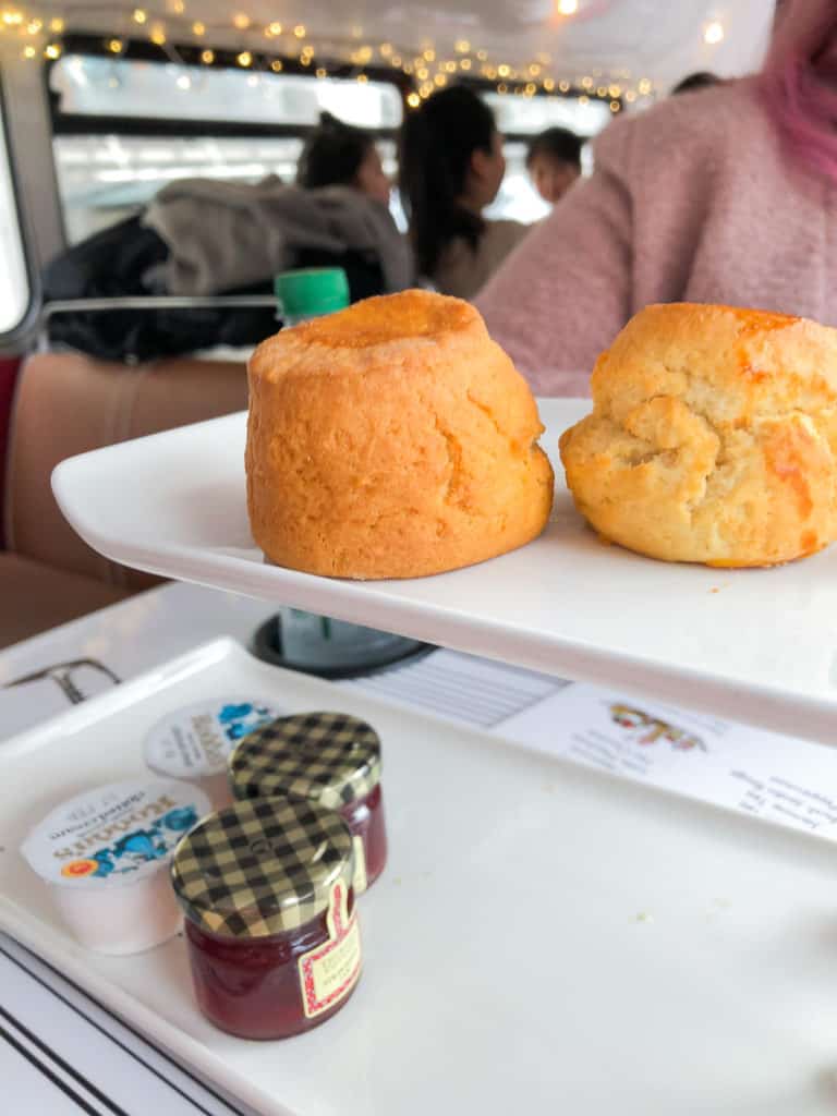 Looking for a truly unique experience while in London? How about afternoon tea while riding on a vintage double-decker bus? Read all about my fun experience on B-Bakery's bus tour! #london #afternoontea #england #bustour #europe #travel