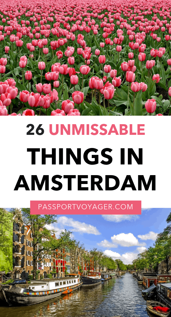 Planning a trip to Amsterdam? Be sure to add these 26 unique and fun things to do in this epic Amsterdam bucket list! Where to eat, what to explore, day trips from Amsterdam, and more. #amsterdam #netherlands #travel #europetravel